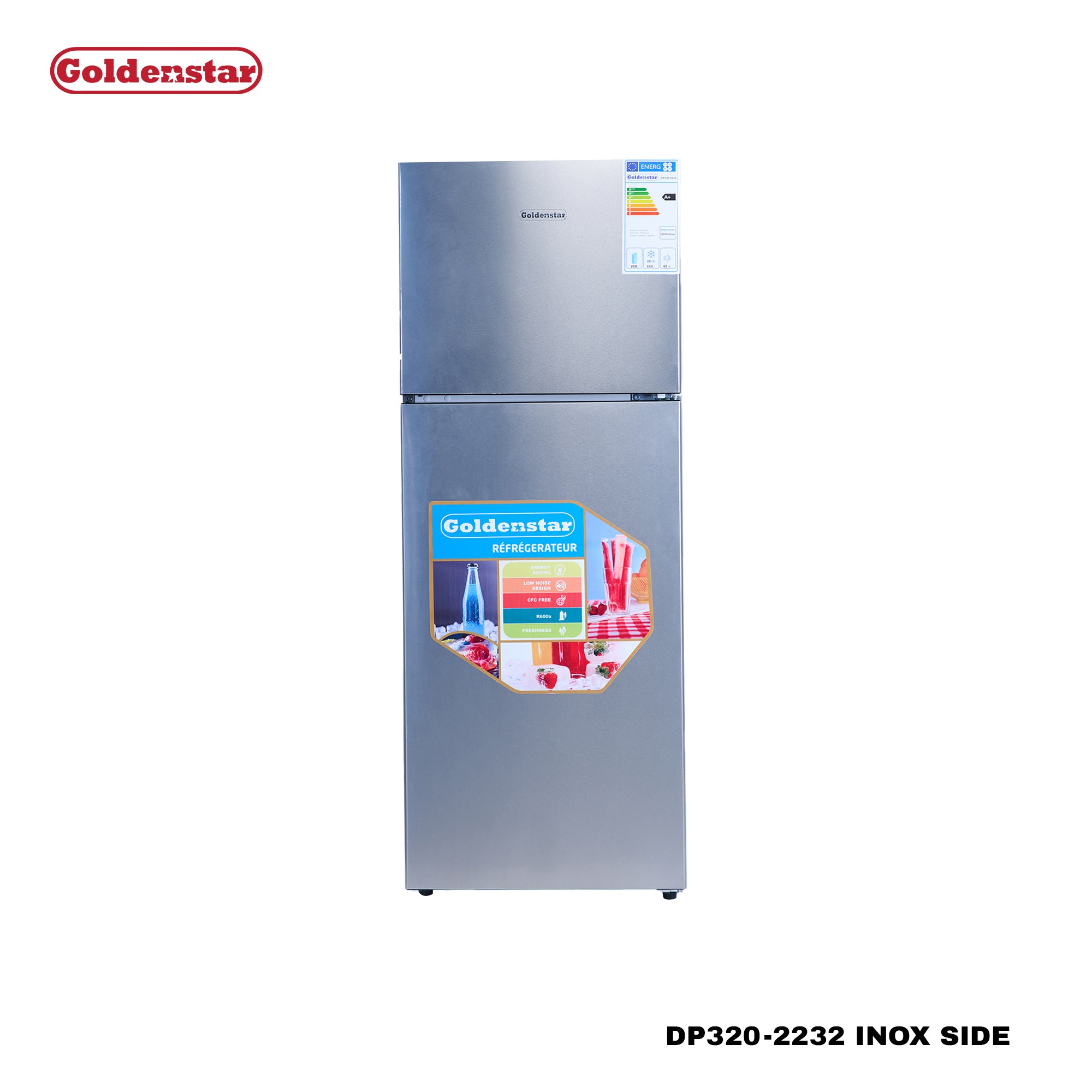 Réfrigérateur 320L INOX SIDE
