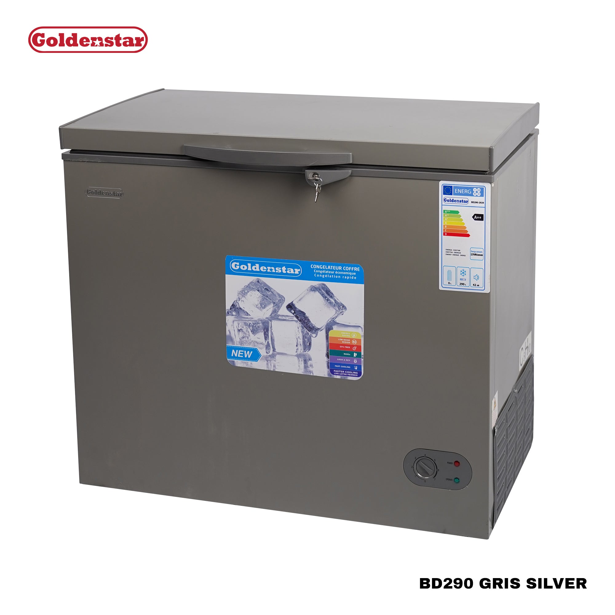 Congelateur 290L GRIS SILVER