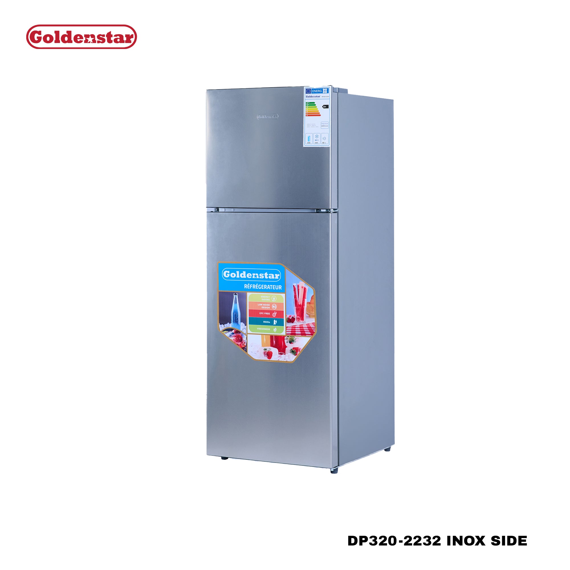 Réfrigérateur 320L INOX SIDE